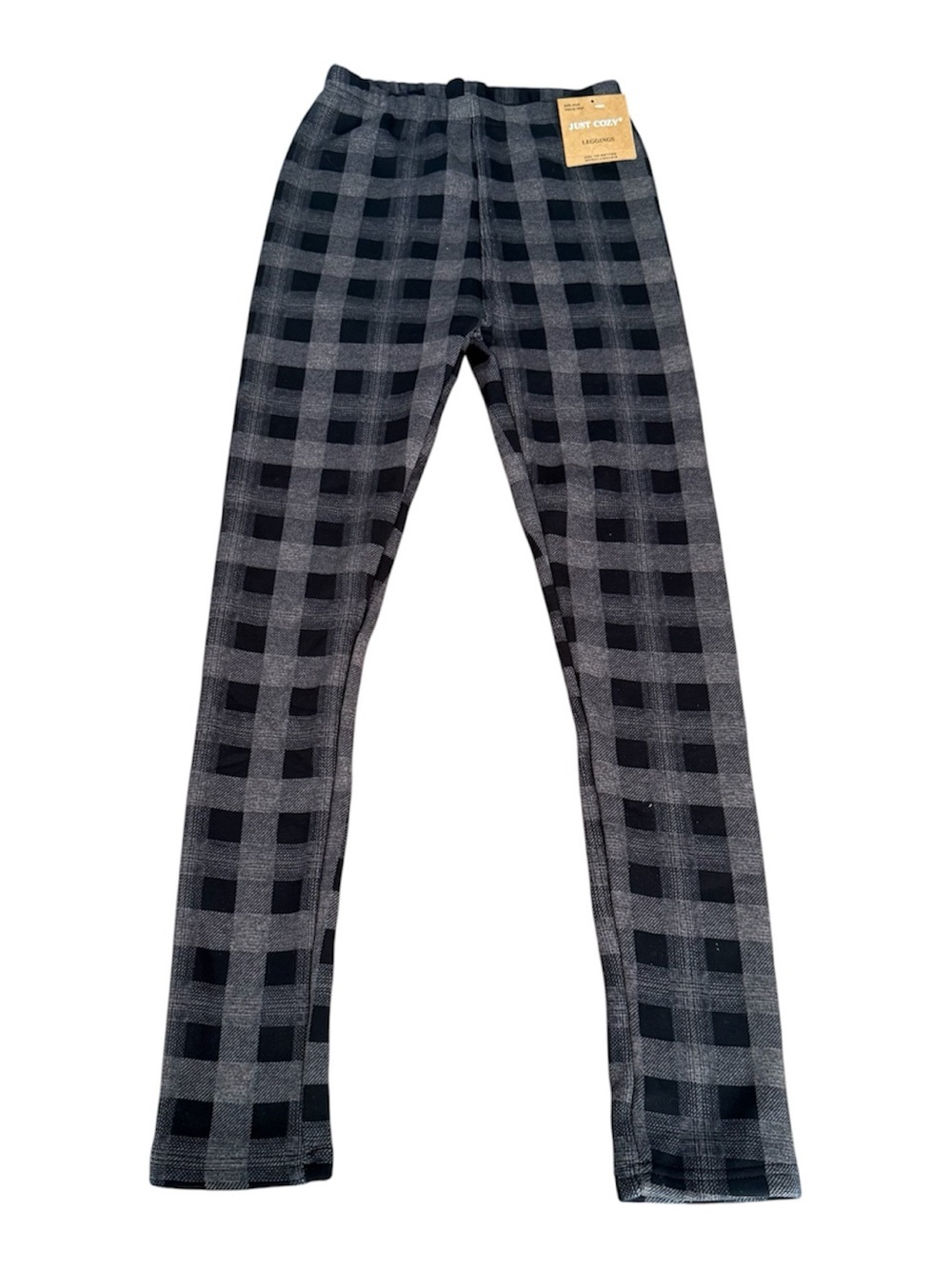 NWT Just Cozy Plaid Leggings in Gray & Black xs/s